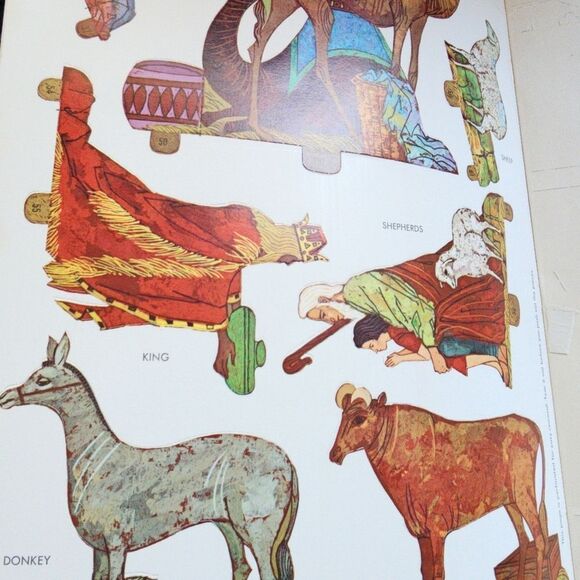 Vintage 1963 Whitman Publishing Co. Manger Scene Punch Out - Picture 8 of 11